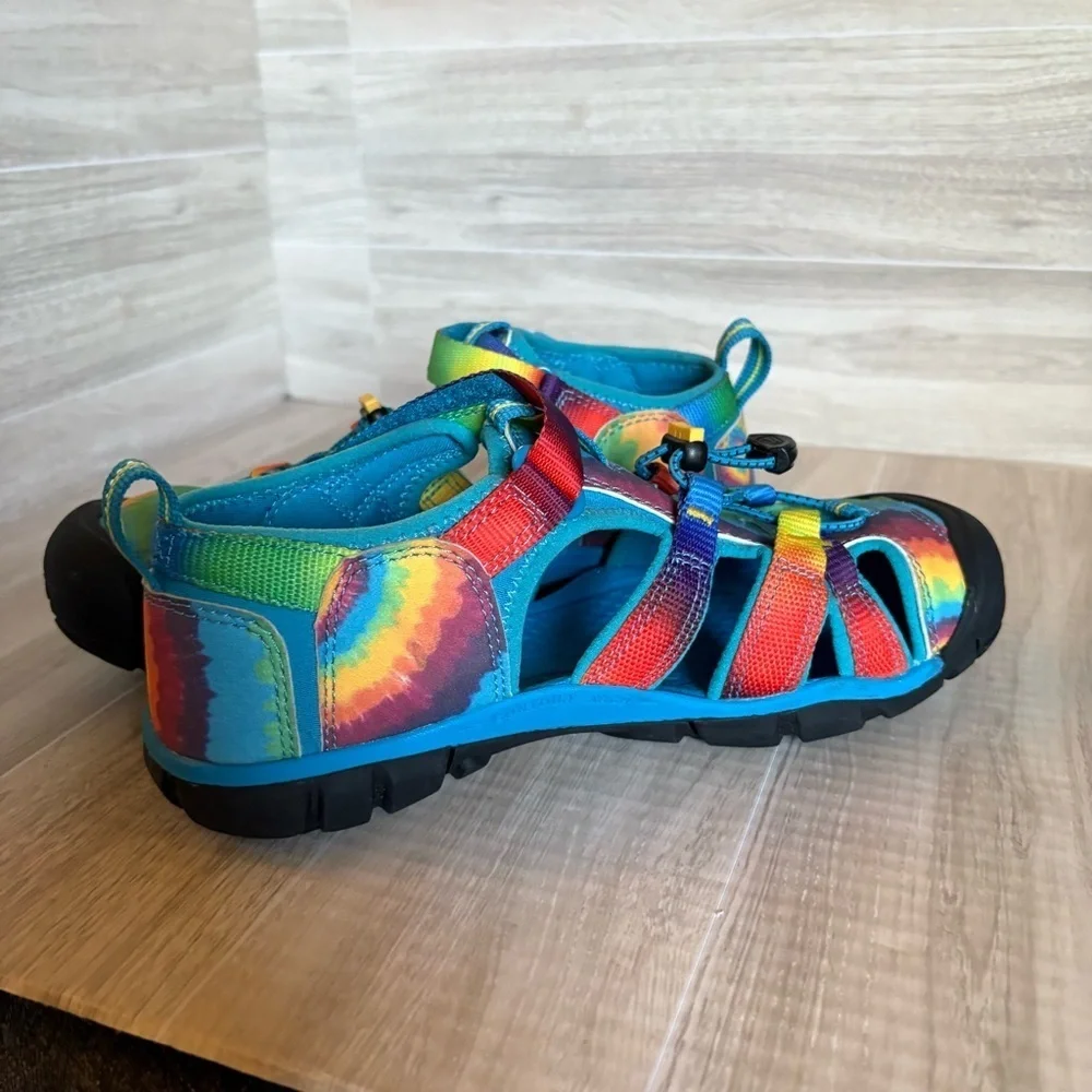 Keen Seacamp I| CNX Youth Sandals Sz 4 Vivid Blue Original Tie Dye Toggle EUC